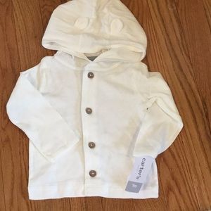 🎉NWT 9M lightweight button down hooded shirt